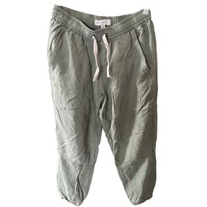 Dance & Marvel Womens Sage Green Tencel Lace Up Cuff Jogger Pants M Utility Boho